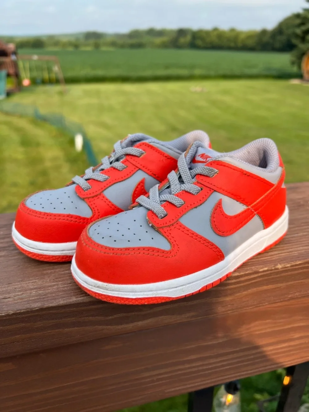 Nike Dunk Low - Toddler Sneakers Size 9C - Orange and Gray
